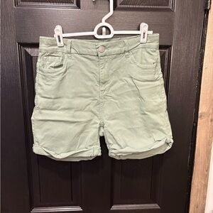 Casual Mint Green Cargo Shorts for Women